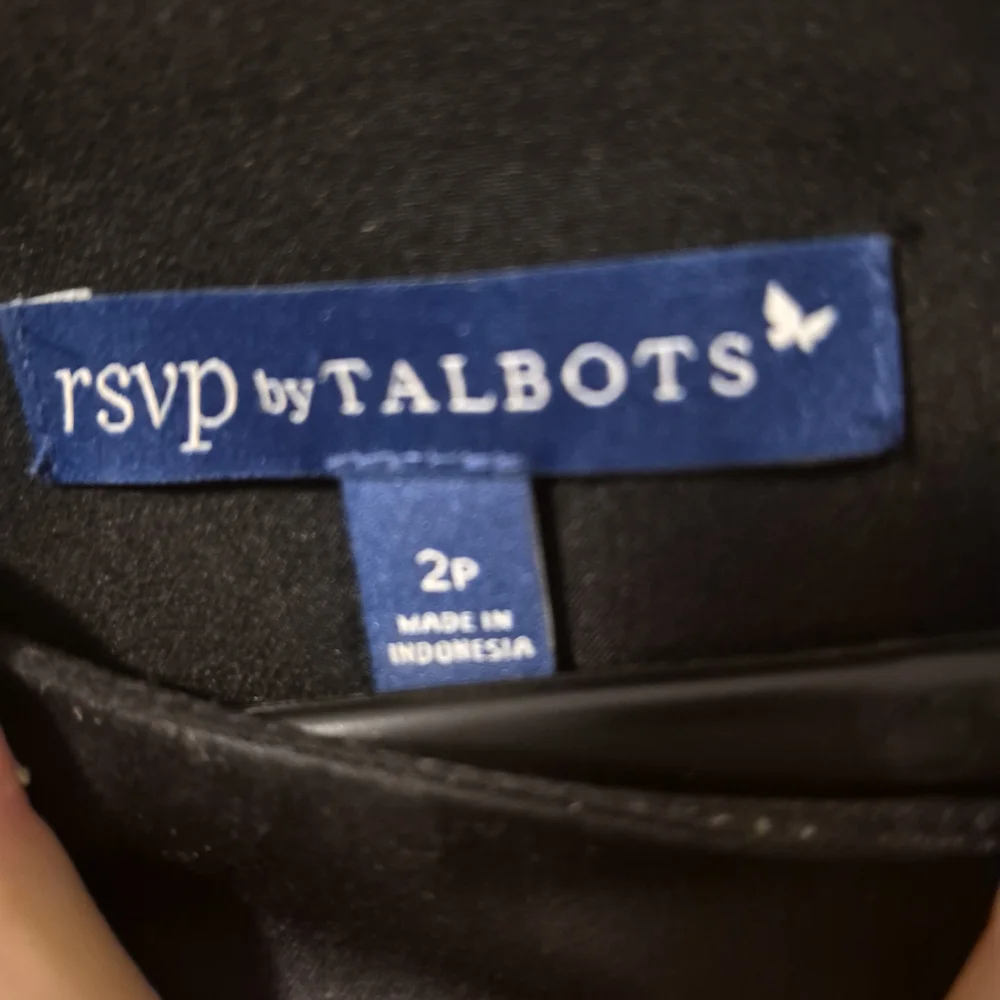 Talbots Black Floral Sateen Fit And Flare Midi Dress with Pink and Blue Blooms - Picture 2 of 9